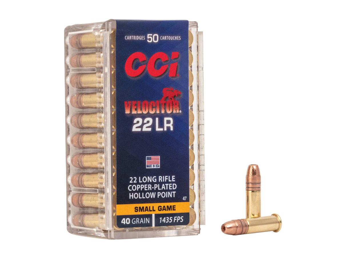 .22LR CCI Velocitor 40gr/2,59g Copper-Plated HP, 50 ks (0047)