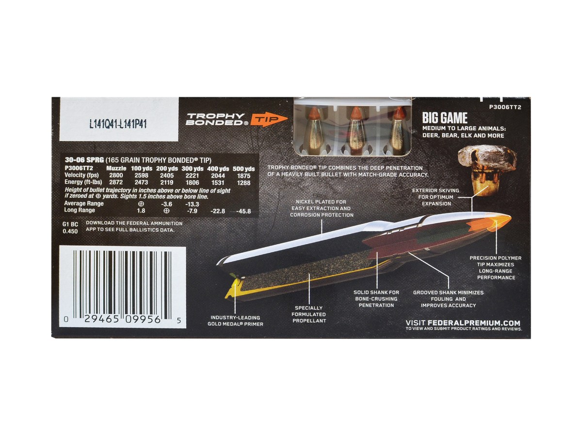 .30-06Spr. Federal Premium Trophy Bonded Tip 165gr/10,69g (P3006TT2)