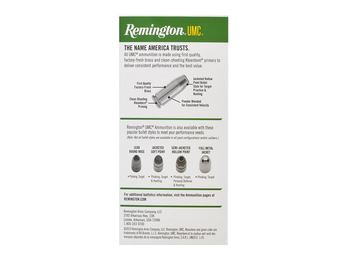 .40S&W Remington UMC 180gr/11,66g JHP (23694)