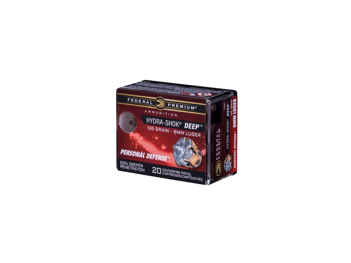 9mm Luger Federal Premium Personal Defense 135gr/8,75g Hydra-Shok Deep HP (P9HSD1)