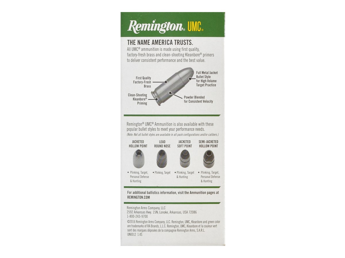 9mm Luger Remington UMC 115gr/7,45g FMJ (23765)