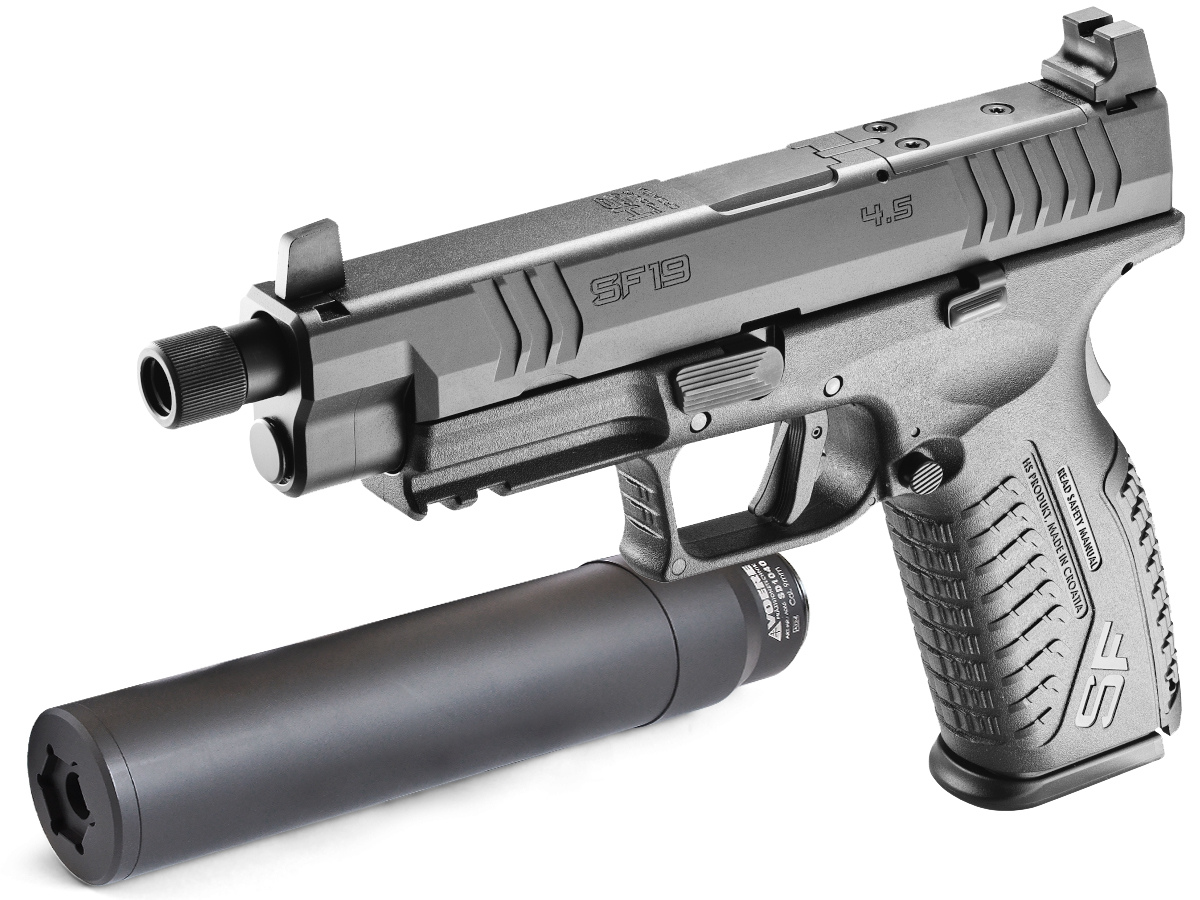 Akciový set HS SF19 4.5 TB RDR, kal. 9x19 + Tlmič Voere