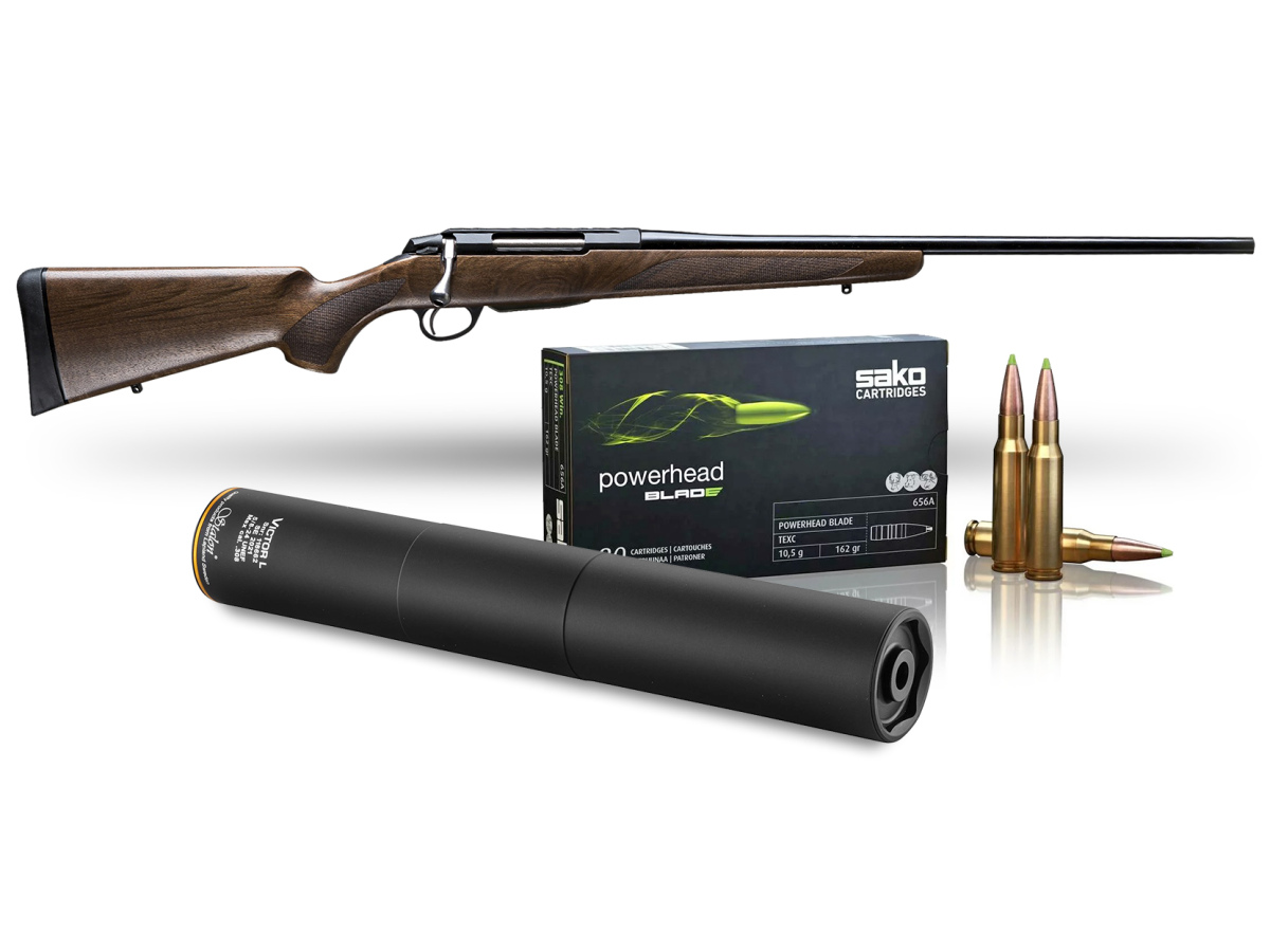 Akciový set Tikka T3x Hunter, kal. .30-06Spr. (NS ST 3rd 20in MT15x1) + Tlmič Stalon