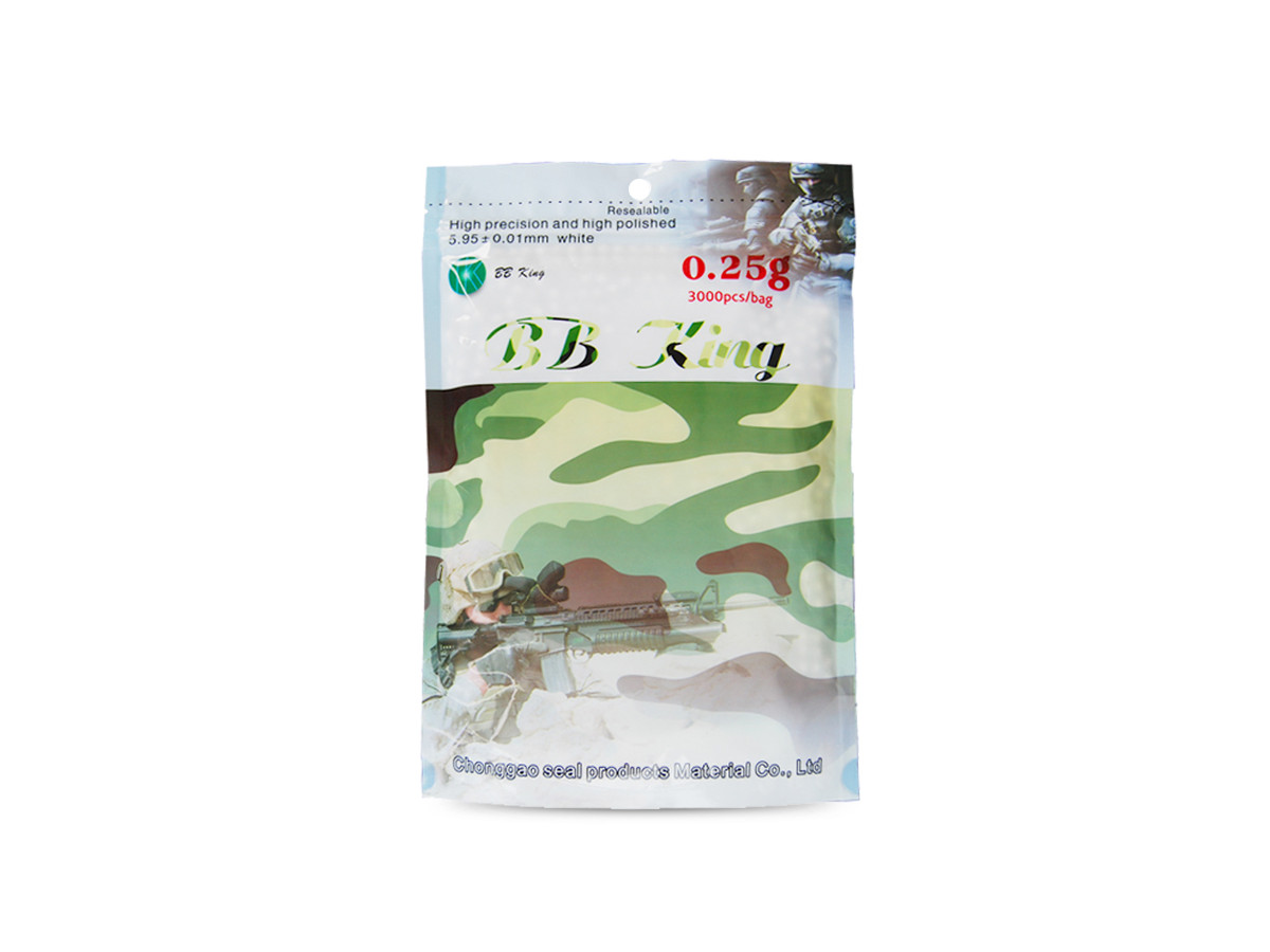 Airsoft. guličky BB King 0,25g, 3000ks, kal. 6mm