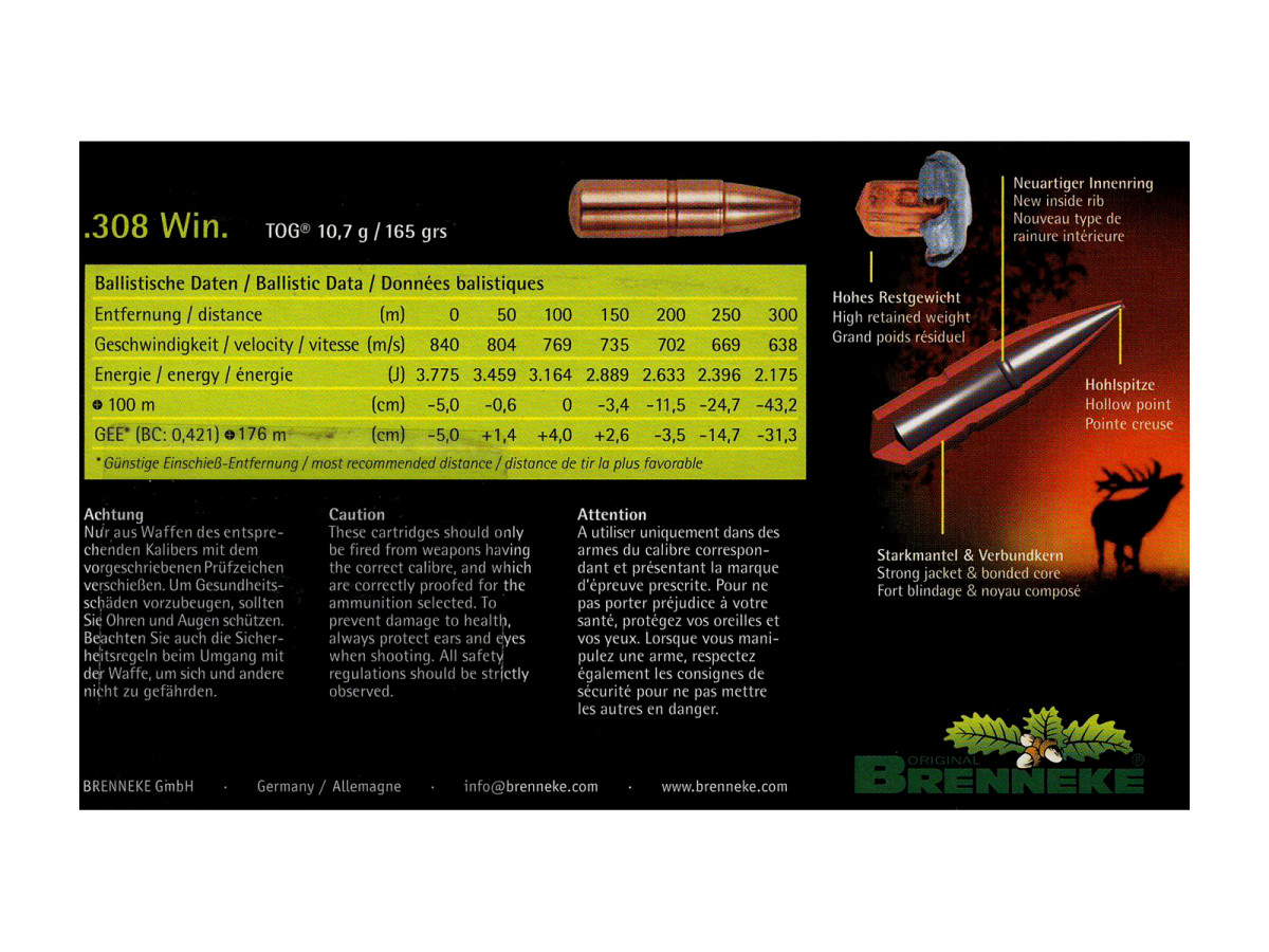 Brenneke .308Win. TOG 10,7g