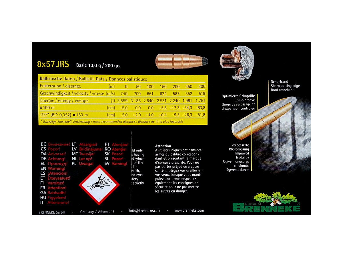 Brenneke 8x57JRS Basic 13,0g