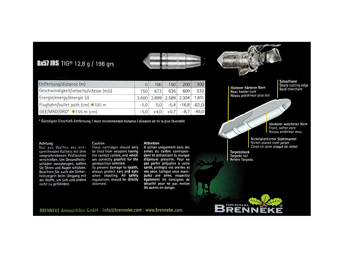 Brenneke 8x57JRS TIG 12,8g