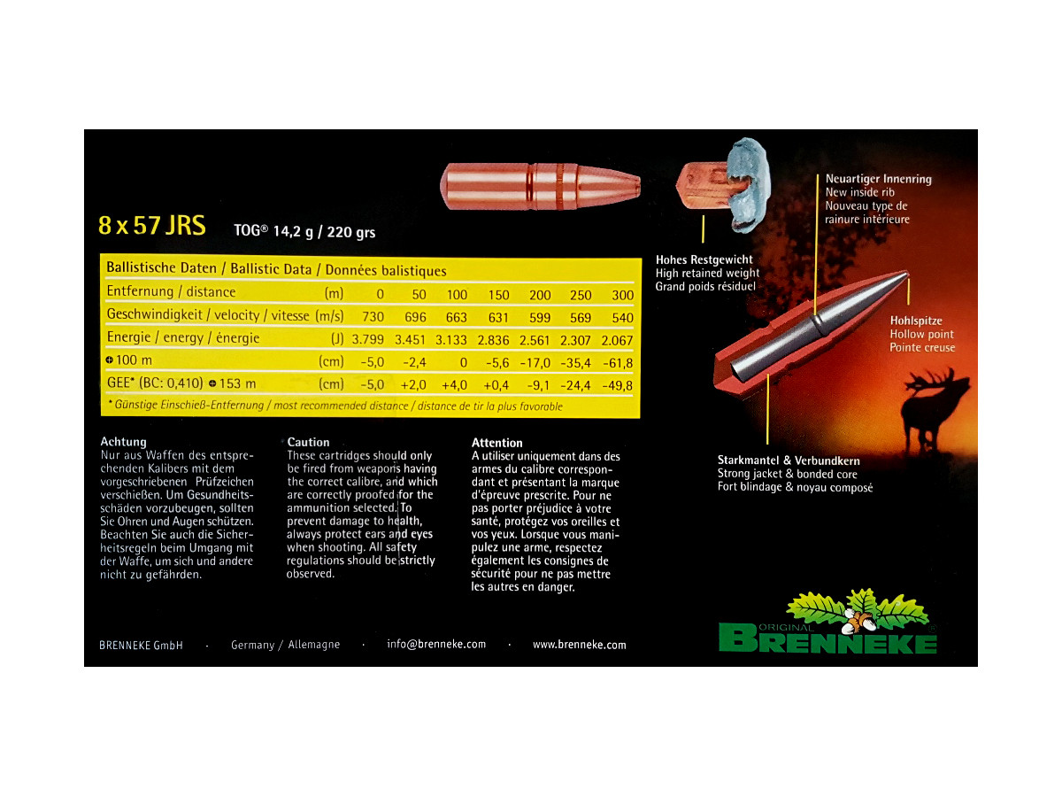 Brenneke 8x57JRS TOG 14,2g