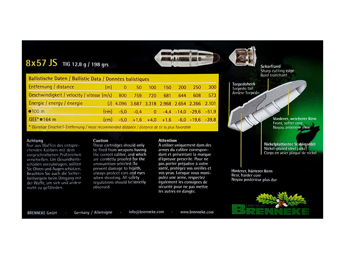 Brenneke 8x57JS TIG 12,8g