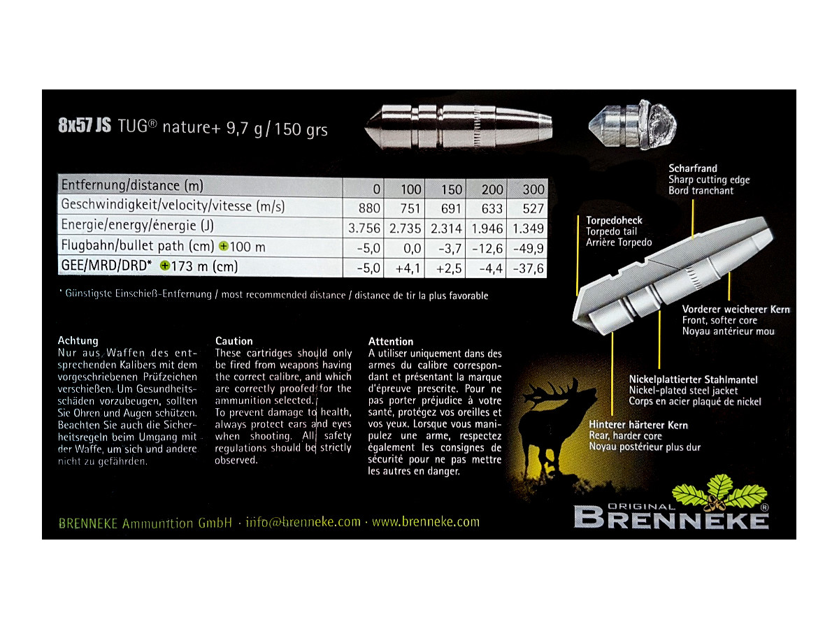 Brenneke 8x57JS TUG nature+ 9,7g