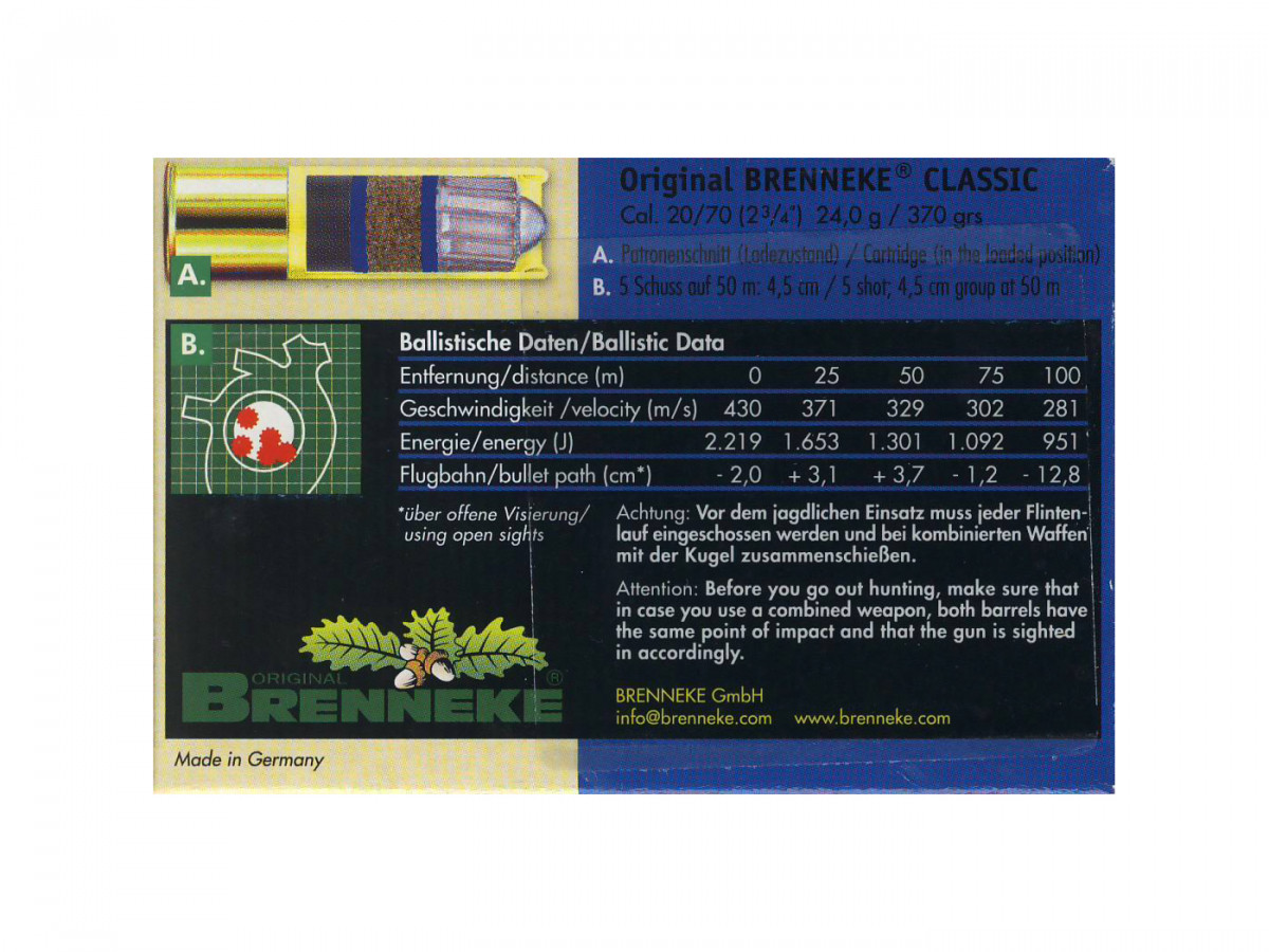 Brenneke Classic 20/70 24,0g, 5ks