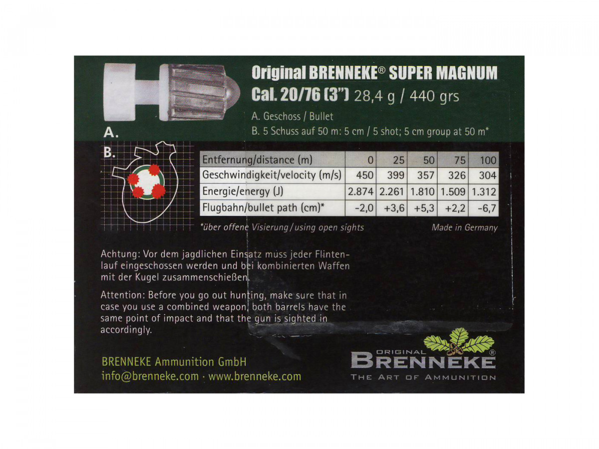 Brenneke Super Magnum 20/76 28,4g, 5ks