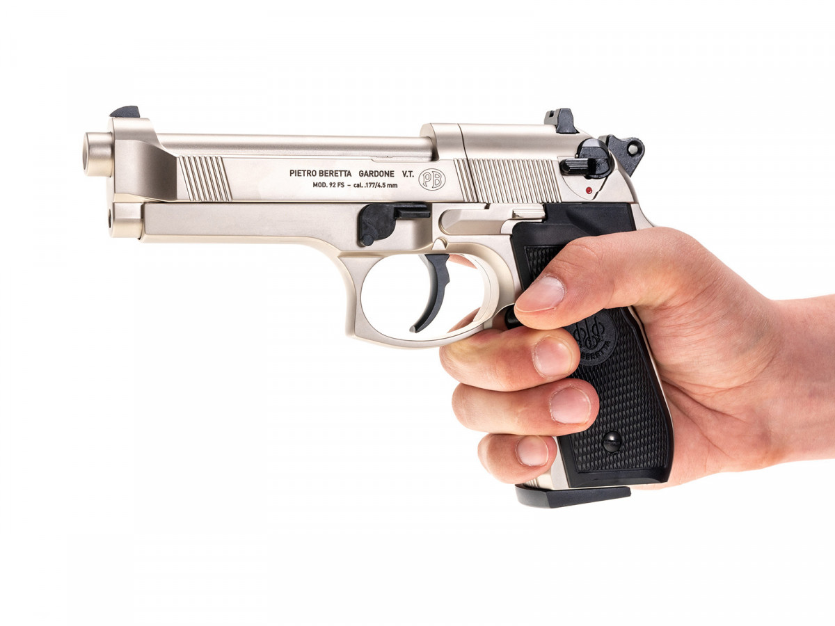 Pištoľ CO2 Beretta M92 FS nickel, kal. 4,5mm diabolo