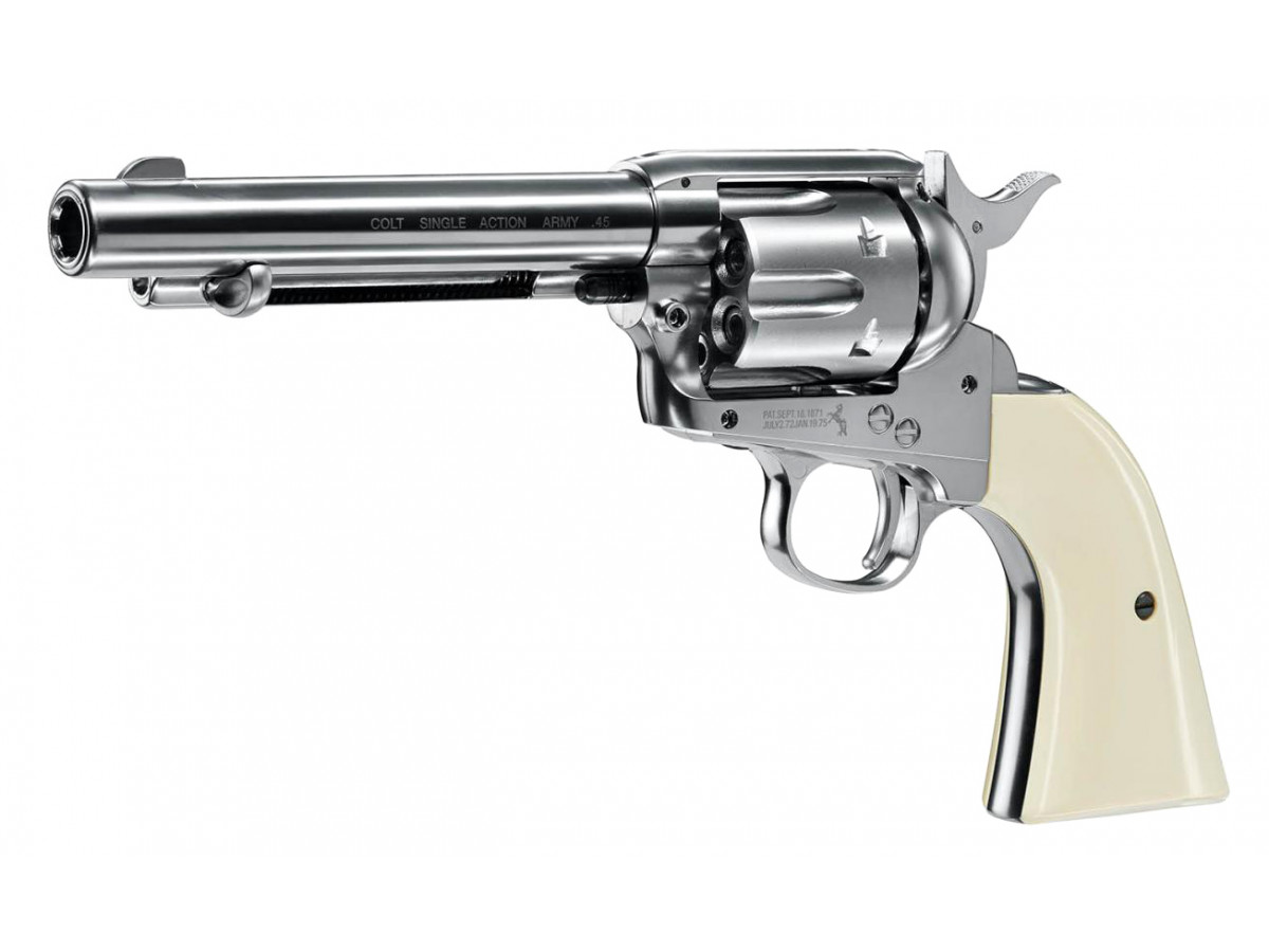 Revolver CO2 Colt SAA .45-5.5" nickel, kal. 4,5mm BB