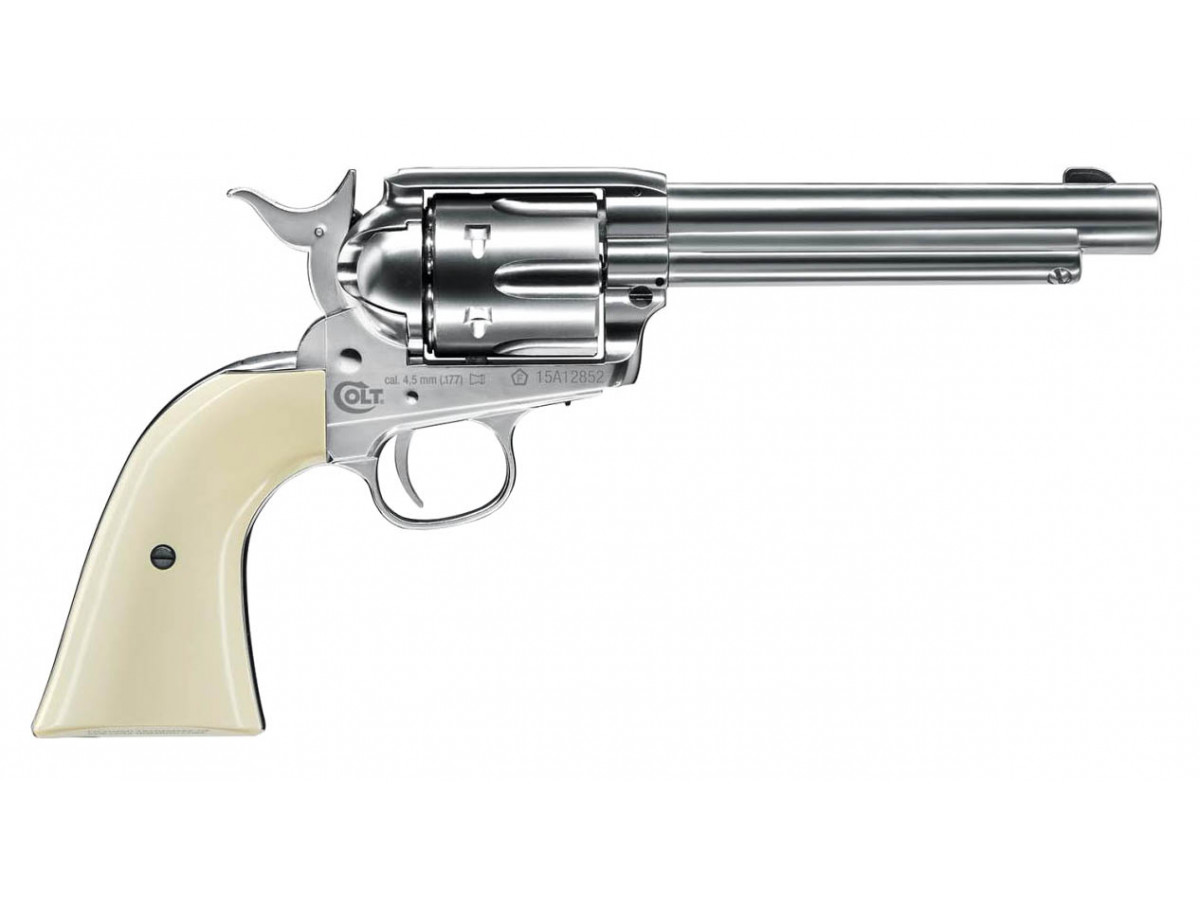 Revolver CO2 Colt SAA .45-5.5" nickel, kal. 4,5mm BB