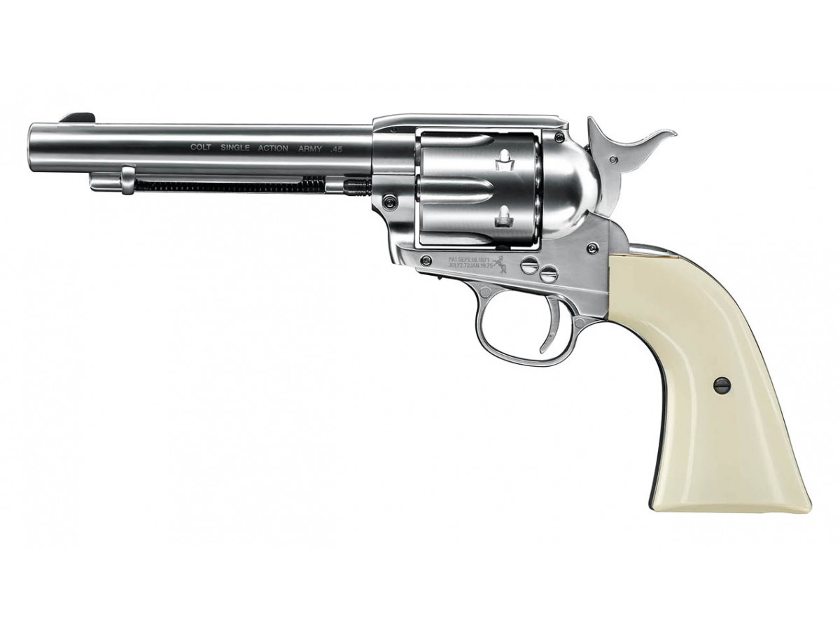 Revolver CO2 Colt SAA .45-5.5" nickel, kal. 4,5mm BB