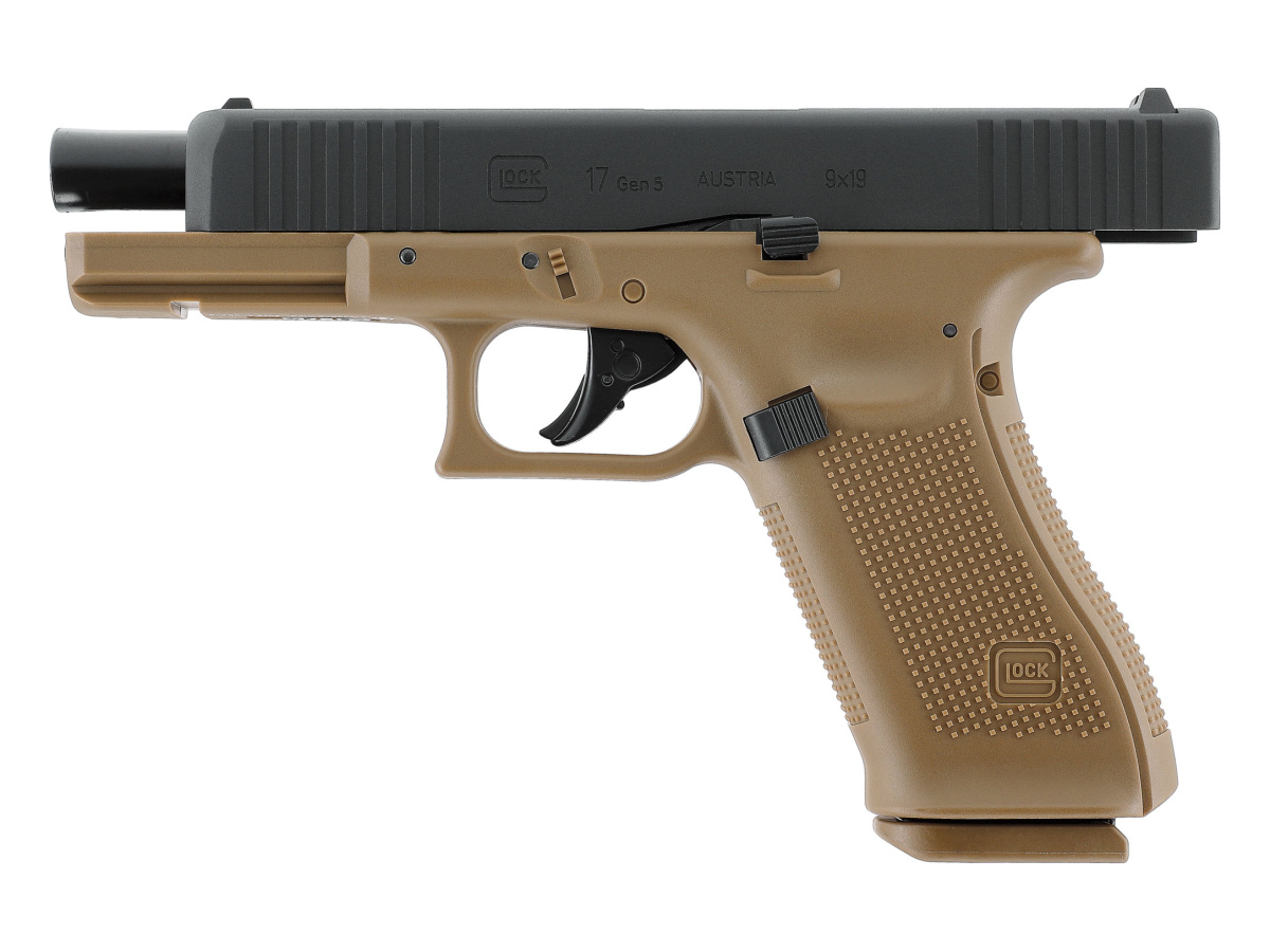 Pištoľ CO2 GLOCK 17 Gen5, kal. 4,5mm BB, coyote