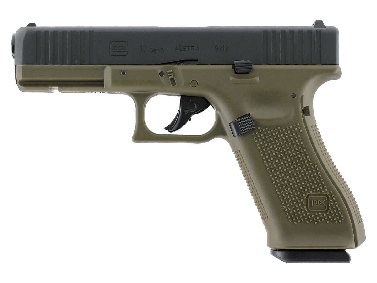 Pištoľ CO2 GLOCK 17 Gen5, kal. 4,5mm BB, green