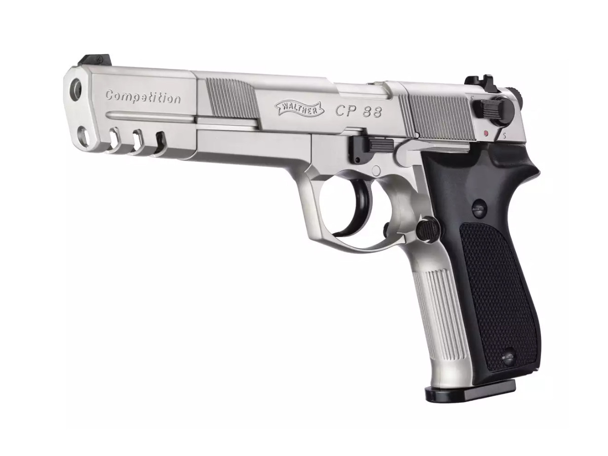 Pištoľ CO2 Walther CP88 Competition nickel, kal. 4,5mm diabolo