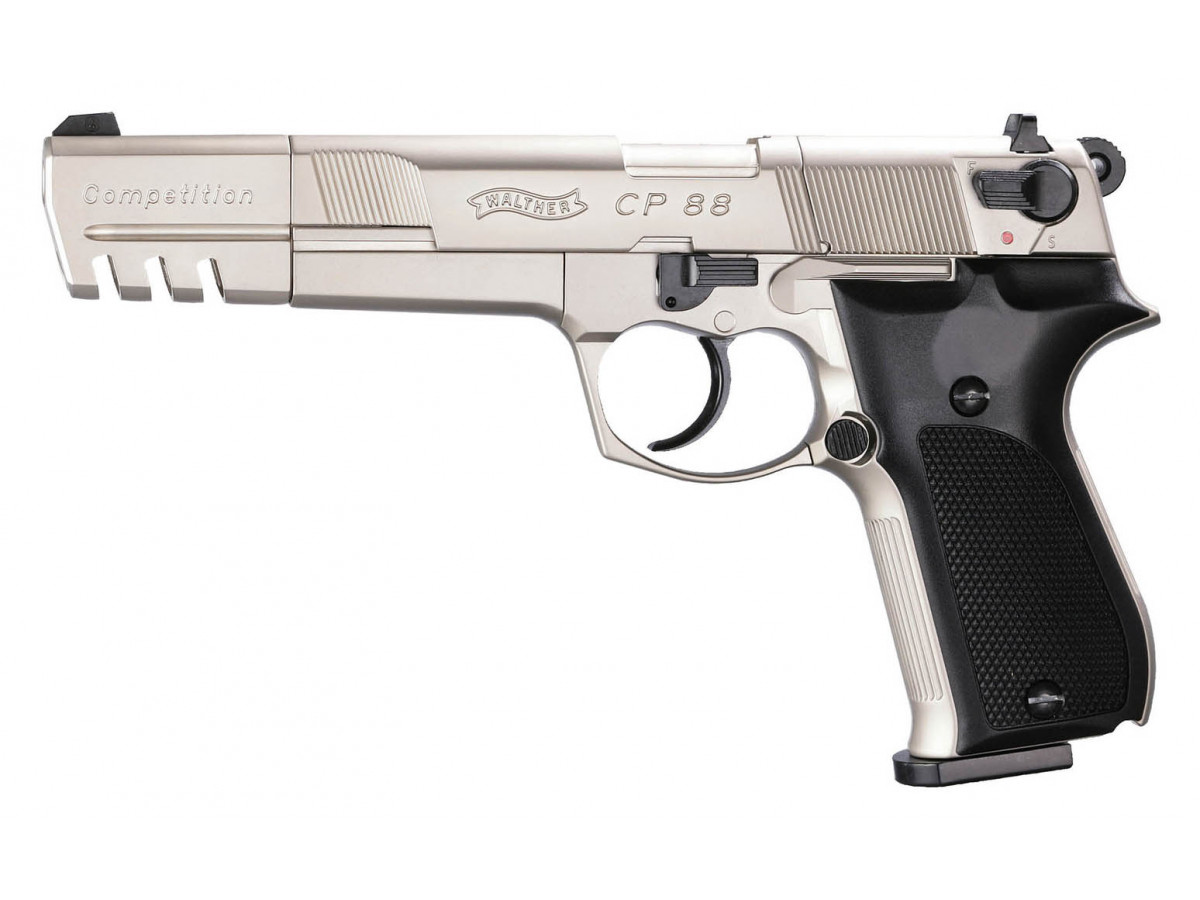 Pištoľ CO2 Walther CP88 Competition nickel, kal. 4,5mm diabolo