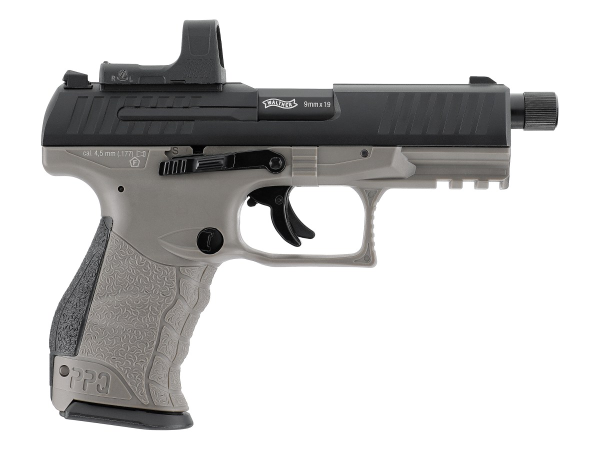 Pištoľ CO2 Walther PPQ M2 Q4 TAC Combo 4.6" Set, kal. 4,5mm diabolo