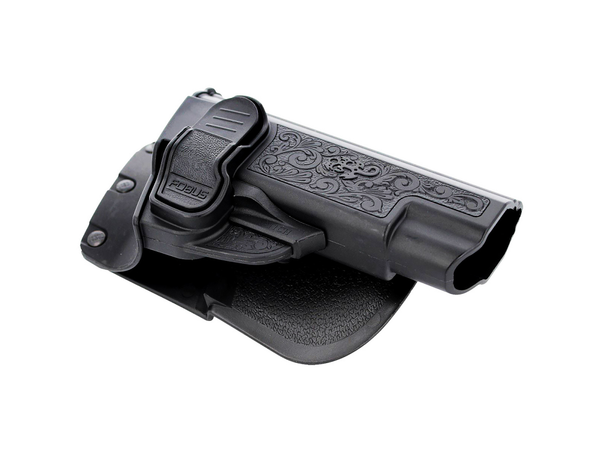 1911CH LH, gravírované puzdro pre 1911 bez lišty, s pádlom, s poistkou