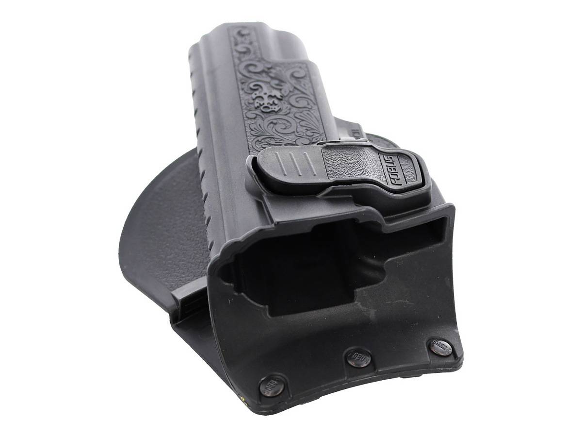 1911CH LH, gravírované puzdro pre 1911 bez lišty, s pádlom, s poistkou