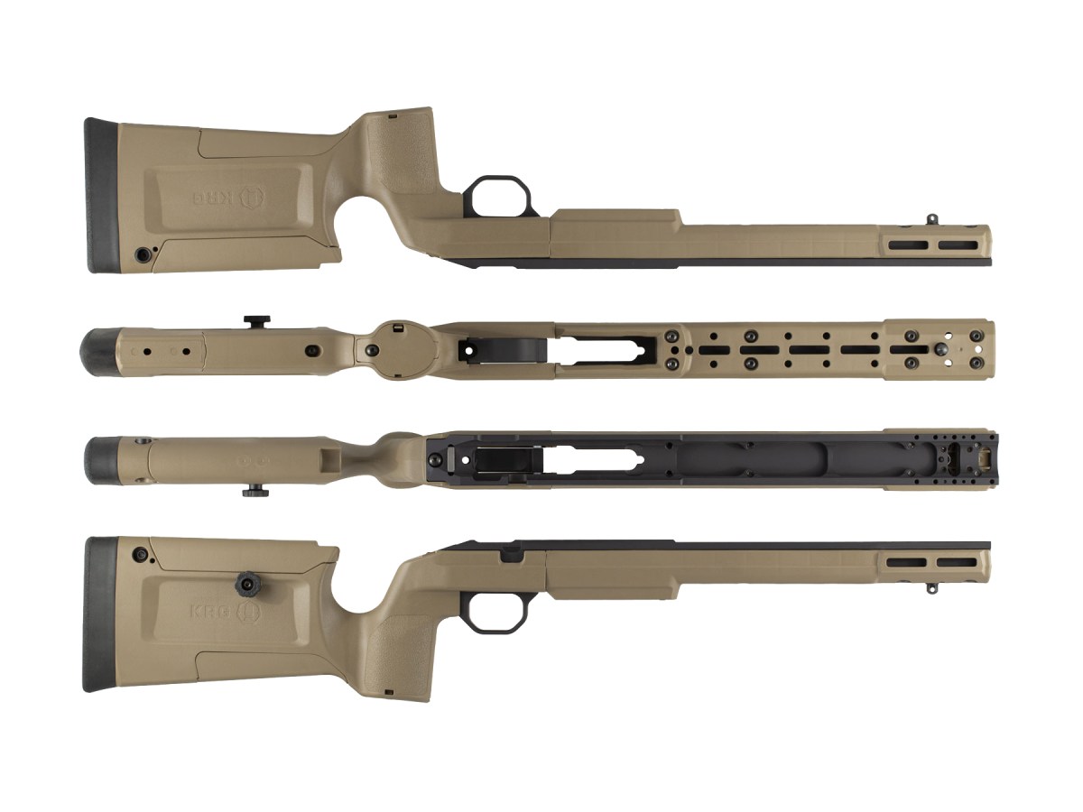 Pažba KRG Bravo Chassis Rimfire pre Tikka T1x, FDE (Tan)