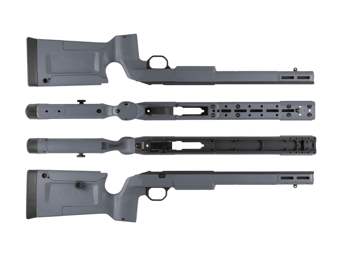Pažba KRG Bravo Chassis Rimfire pre Tikka T1x, Stealth Grey