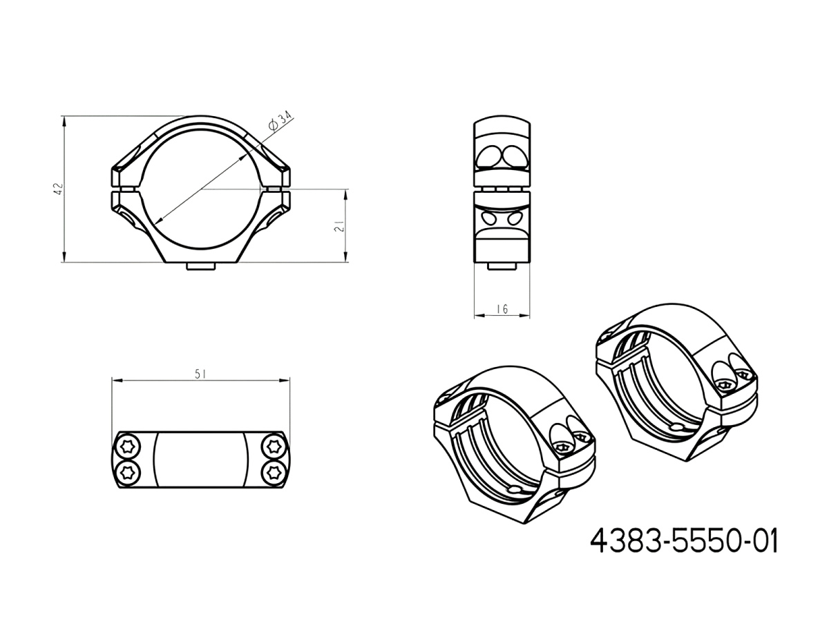 Krúžky JKN UNI 34mm, výška 21mm