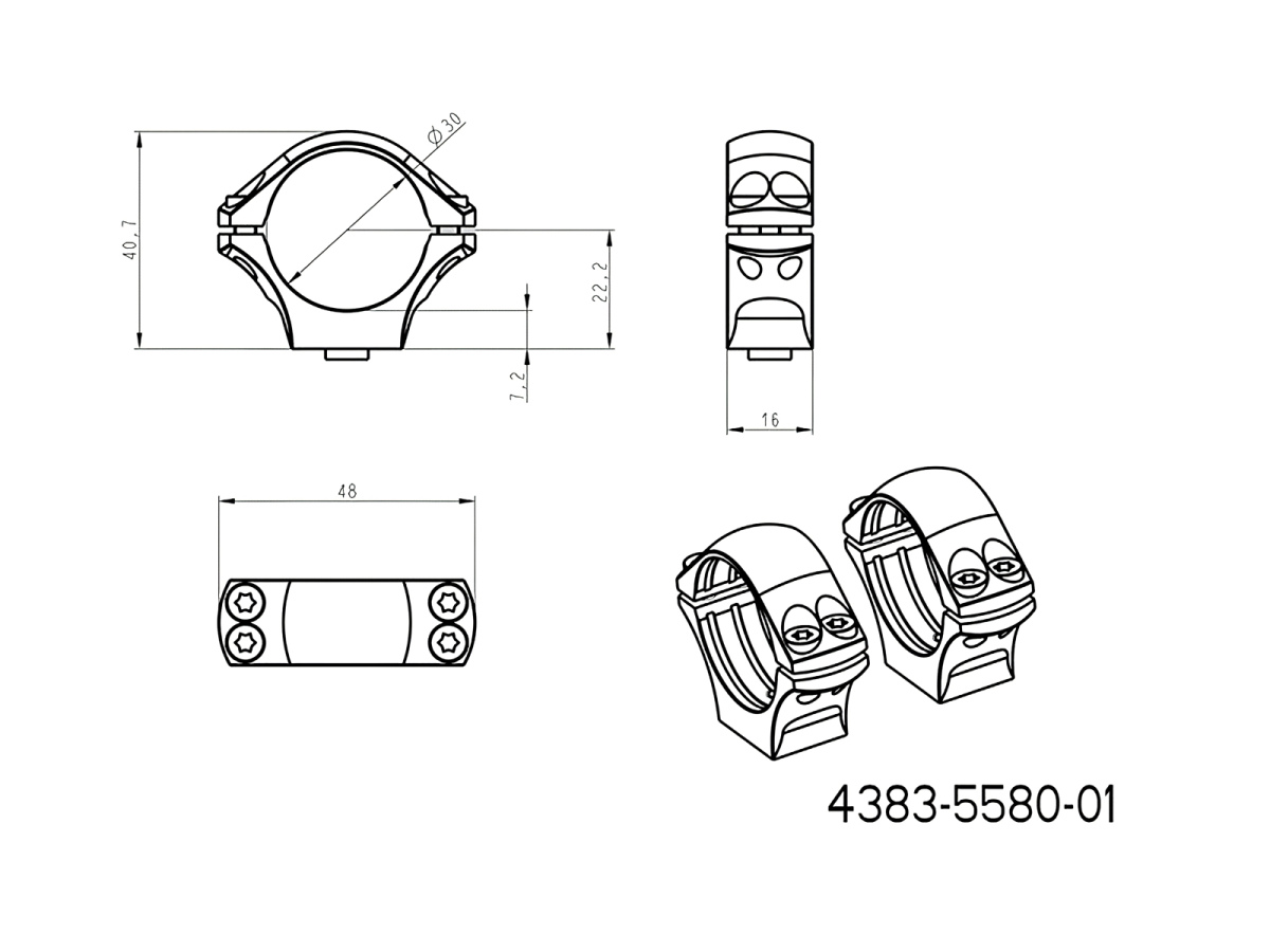 Krúžky JKN UNI 30mm, výška 22,2mm
