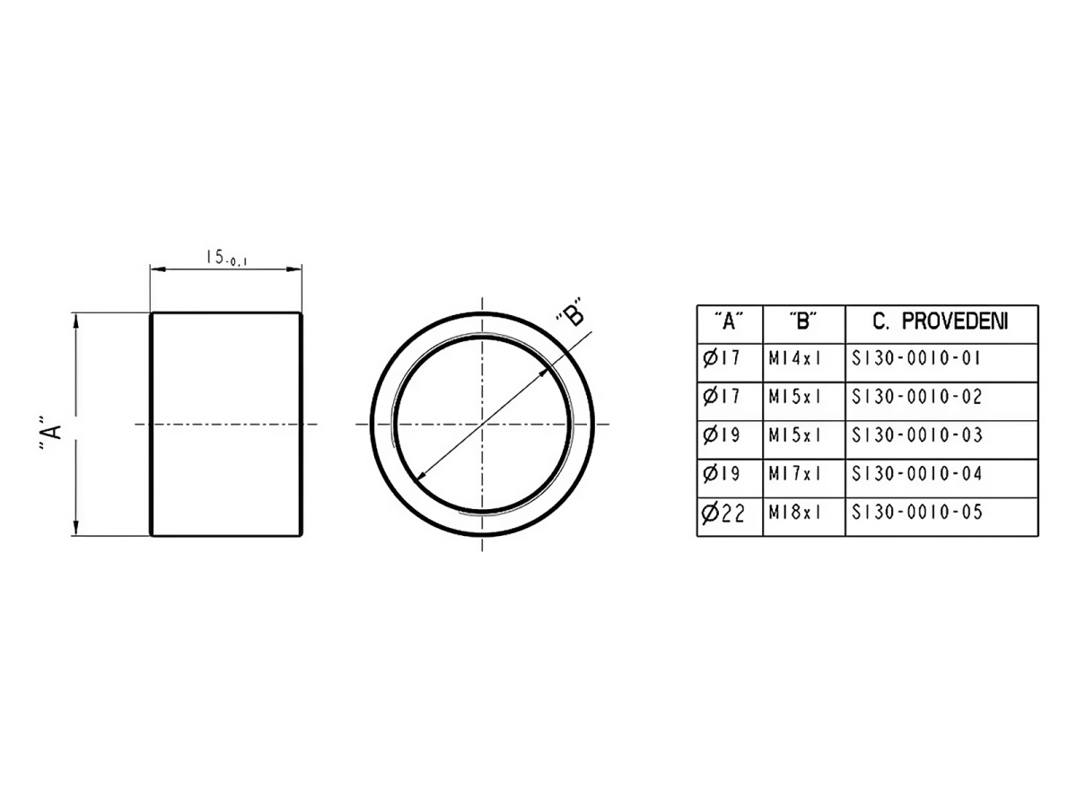 Krytka závitu ústia hlavne JKN M18x1, d=22mm