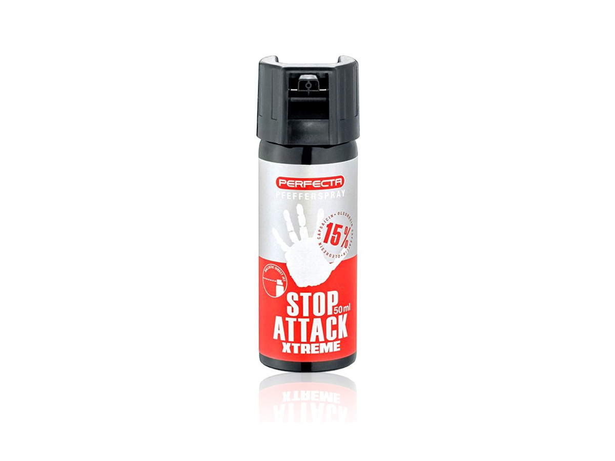 Obranný sprej Perfecta Pepper Stop Attack Xtreme 50ml (15%OC), priamy prúd