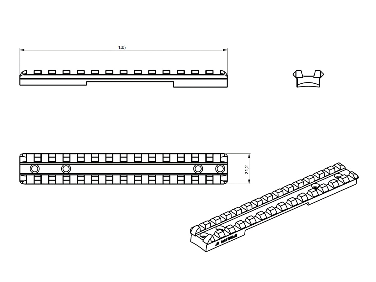 Picatinny lišta JKN Bergara B-14 short