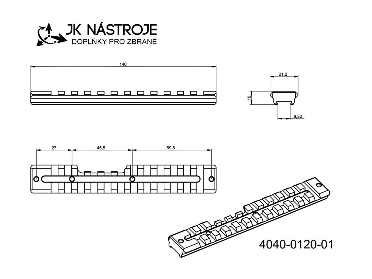 Picatinny lišta JKN CZ 457