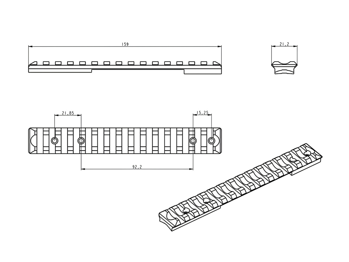 Picatinny lišta JKN CZ 600 medium