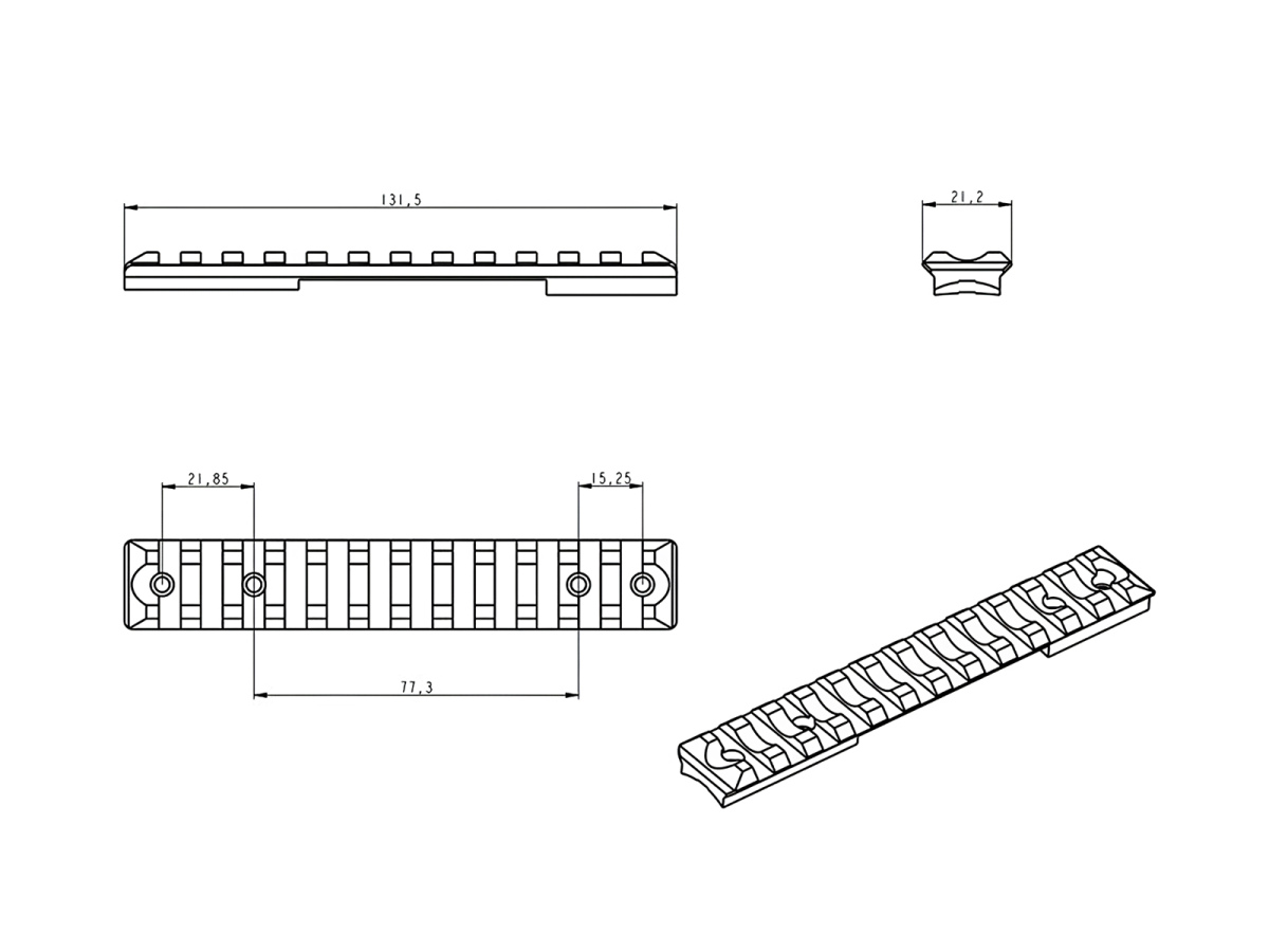 Picatinny lišta JKN CZ 600 short