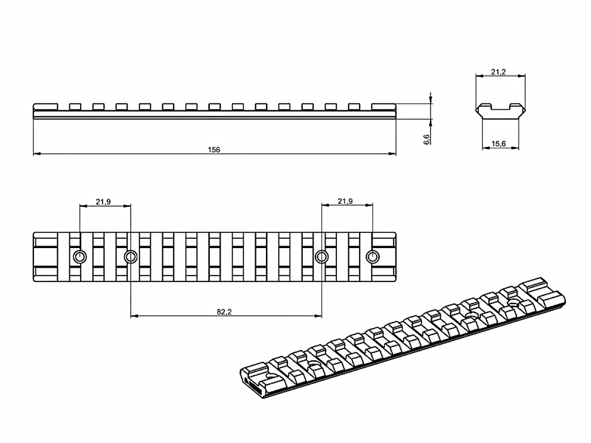 Picatinny lišta JKN Tikka T3x/T3