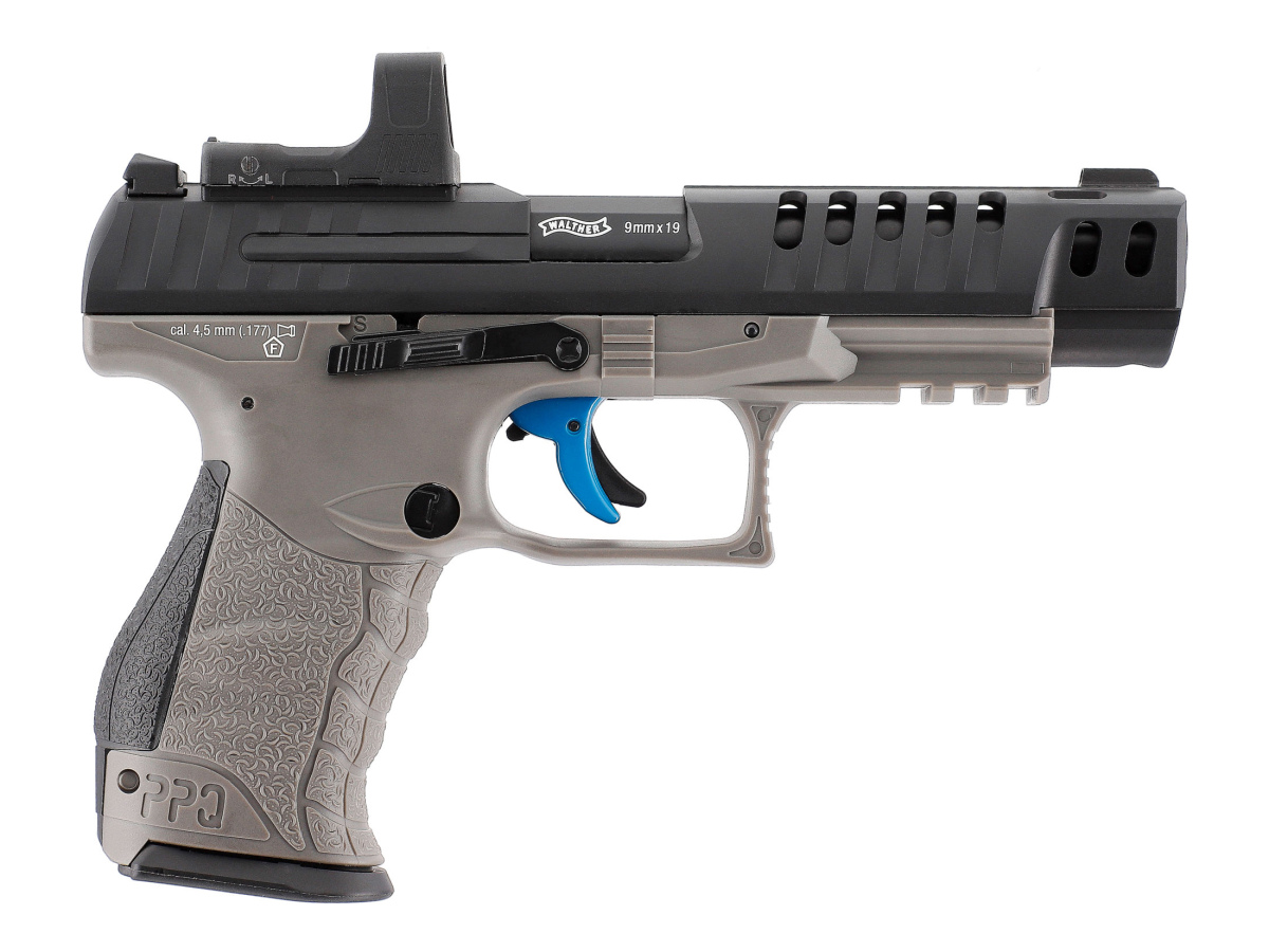 Pištoľ CO2 Walther Q5 Match Combo 5" Set, kal. 4,5mm diabolo