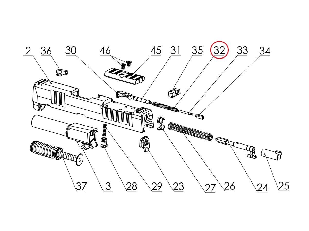 Pružina vyťahovača pre HELLCAT/H11/XD-S/S line