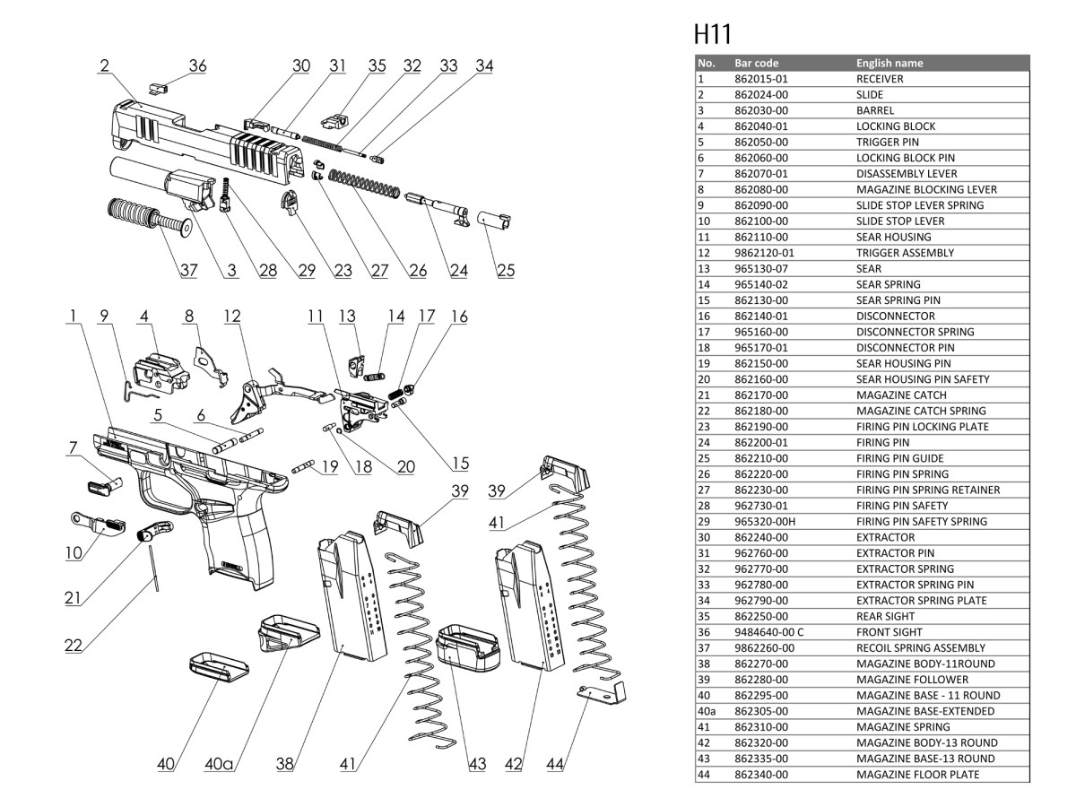 Sear housing HELLCAT/H11