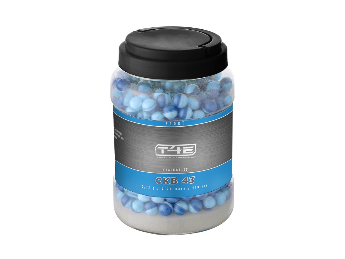 Strely T4E Chalkball CKB 43 blue mark 0,73 g, kal. .43, 500 ks