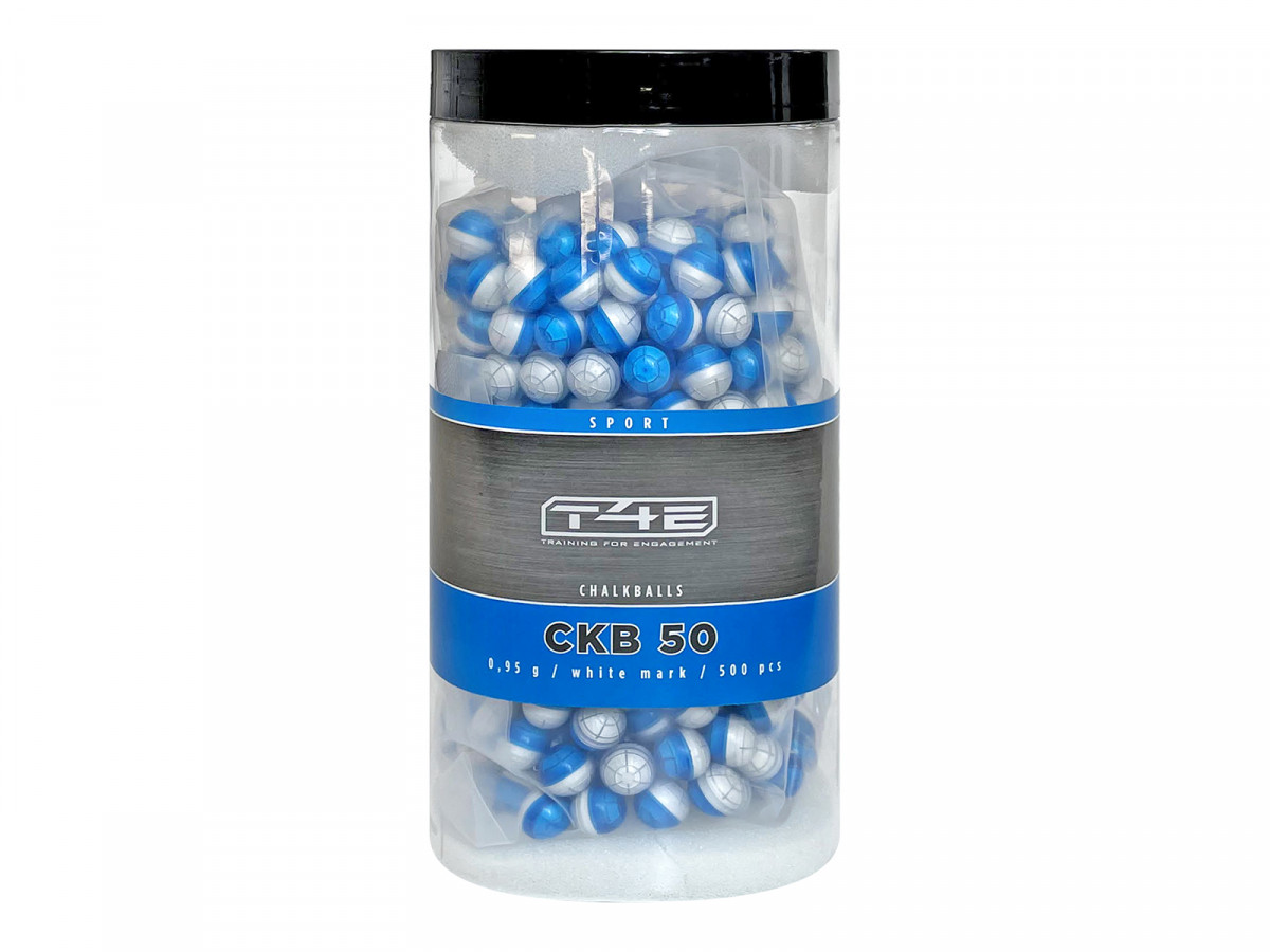 Strely T4E Chalkball CKB 50 white mark 0,95 g, kal. .50, 500 ks