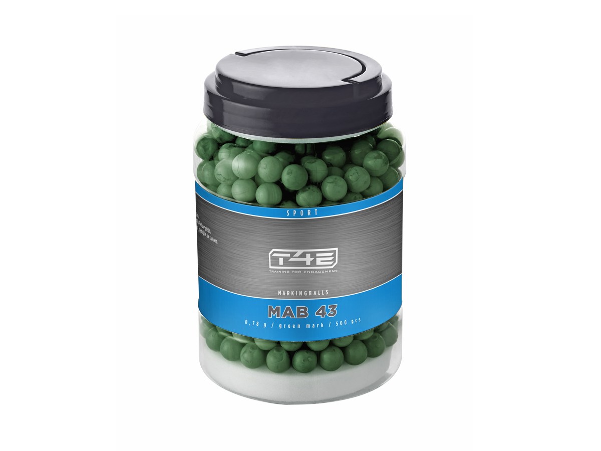 Strely T4E Markingball MB 43 green mark 0,78 g, kal. .43, 500 ks