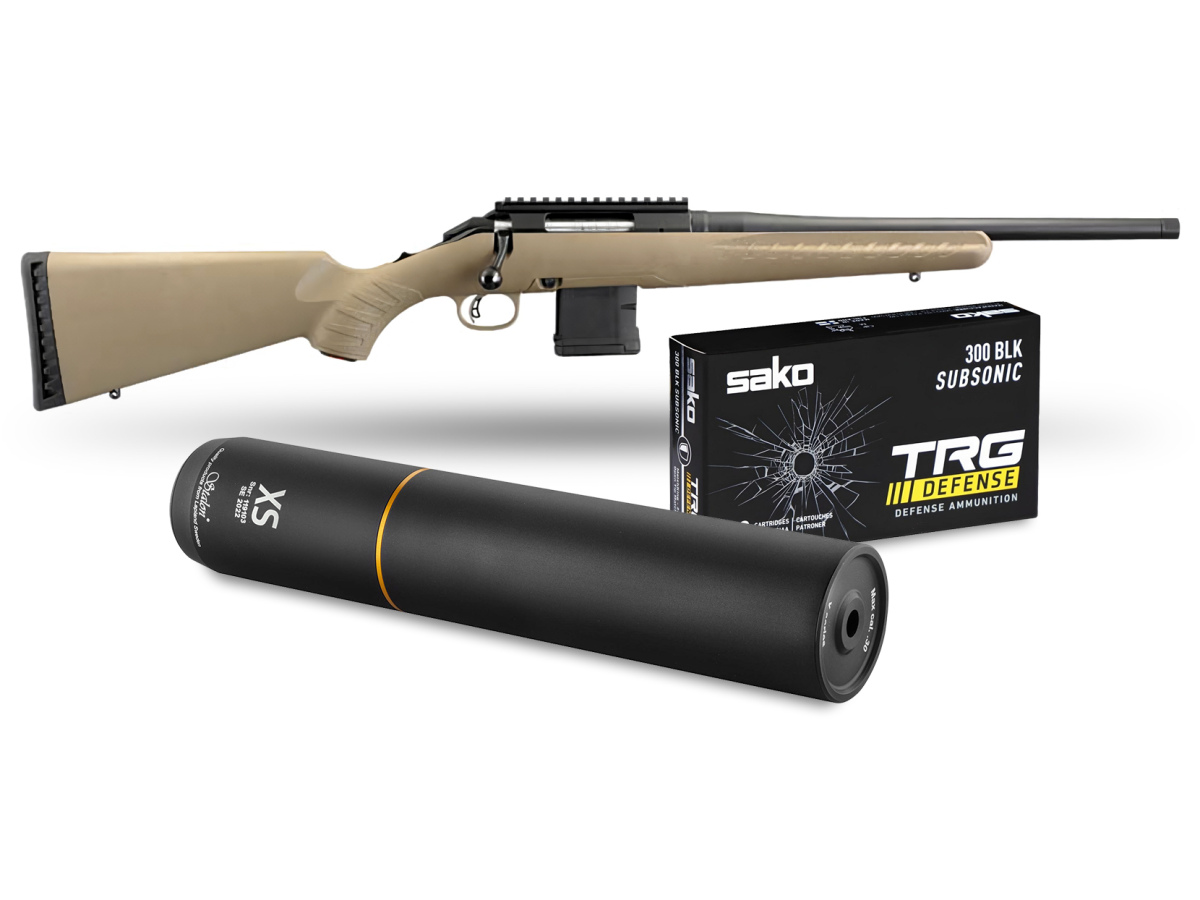 Akciový set Ruger American Rifle Ranch 26968, kal. .300BLK + Tlmič Stalon + Náboje Akciový set Ruger American Rifle Ranch 26968, kal. .300BLK + Tlmič Stalon + Náboje